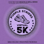 Poster for 5K that will also be on t-shirts featuring purple design on October 30, 2026